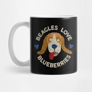 Fantastic Mr Fox - Beagles Love Blueberries - Weathered Dog - Circle Mug